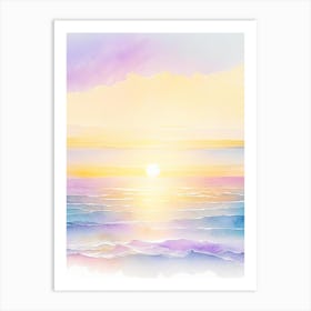 Sunrise Over Ocean Waterscape Gouache 1 Art Print