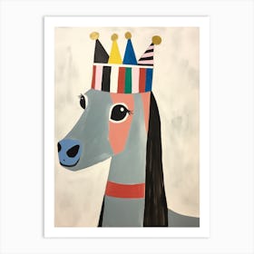 Little Horse 2 Wearing A Crown Art Print