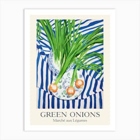 Marche Aux Legumes Green Onions Summer Illustration 7 Art Print