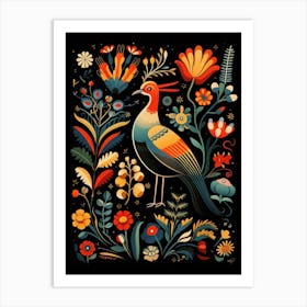 Folk Bird Illustration Lapwing 2 Art Print