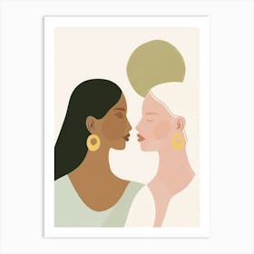 Two Women Kissing 7 Art Print