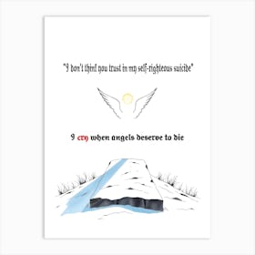 Angel Qoute Illustration 3 Art Print