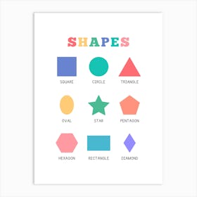 Learn Shapes Nursery Educational Art Print