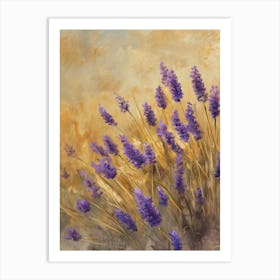 Lavender Golden Watercolor Field Art Print