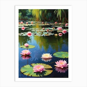 Pink Water Lilies Art Print