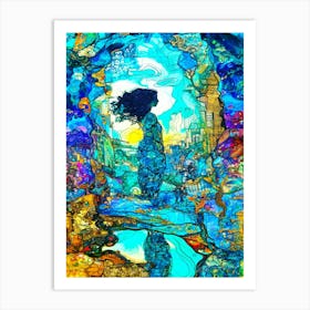 Wonderland - Woman Ponders Art Print