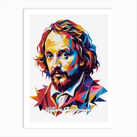 William Shakespeare 03 Portrait WPAP Pop Art Art Print