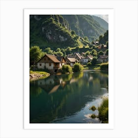 Village By The River 2 Art Print