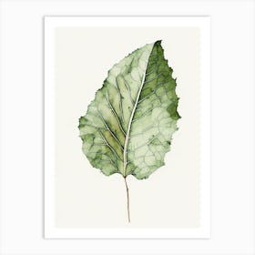 Burdock Leaf Minimalist Watercolour Art Print