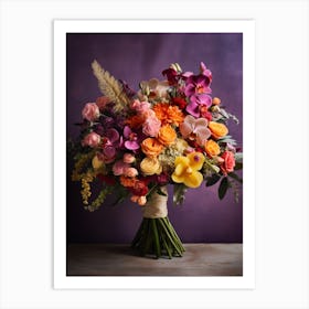 Fr 1001 Vermeer Inspired Bouquet Of Vibrant Exotic 18x24 Art Print