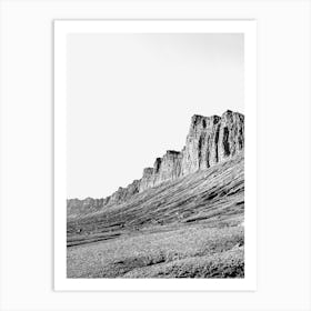 Black And White Mountain Landscape Art Print