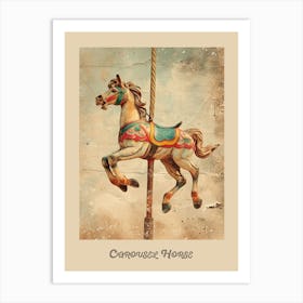 Carousel Vintage Poster 2 Art Print