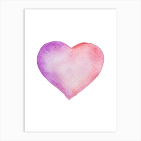 Watercolor Heart Isolated On White Art Print