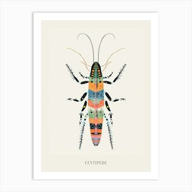 Colourful Insect Illustration Centipede 1 Poster Art Print