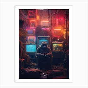 Ape In A Room Art Print