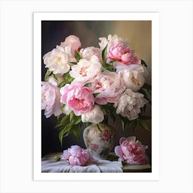 Peony Paradise: Floral Vase Wall Décor Print Art Print