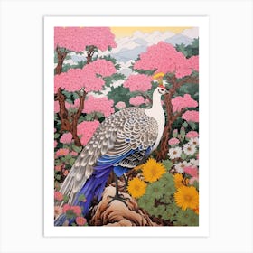 Aster And Bird 3 Vintage Japanese Botanical Art Print