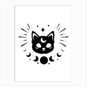 Moon Cat Art Print