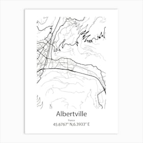 Albertville,France Minimalist Map Art Print