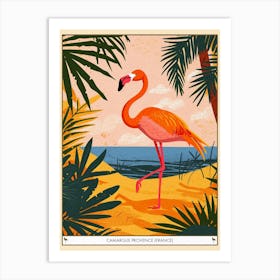 Greater Flamingo Camargue Provence France Tropical Illustration 3 Poster Art Print