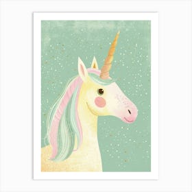 Pastel Storybook Style Unicorn 10 Art Print