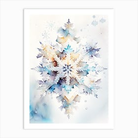 Symmetry, Snowflakes, Storybook Watercolours 2 Art Print