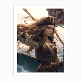 Female Pirate Captain Art Print