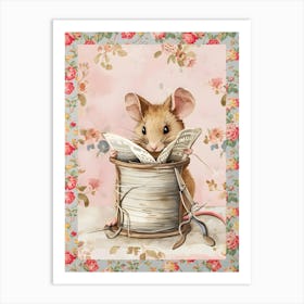 Mouse Reading A Newspaper Kids and Nursery 1 Art Print