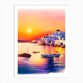 Mykonos Watercolour 2 Art Print