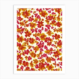 Firethorn Floral Print Warm Tones2 Flower Art Print