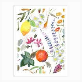 Aromatherapy Lemon White Art Print