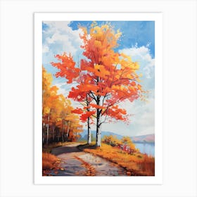 Landscape Fall Autumn Fall Leaves Art Print