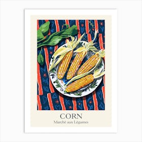 Marche Aux Legumes Corn Summer Illustration 2 Art Print