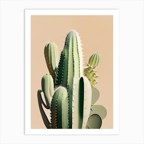 Nopal Cactus Neutral Abstract 3 Art Print