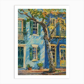 Blue House In New Orleans Art Print