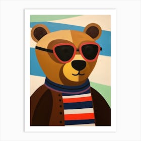 Little Brown Bear 2 Wearing Sunglasses Art Print