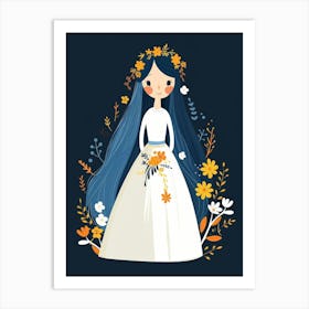 Wedding Girl With Flowers Art Print