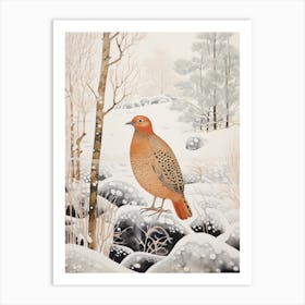 Winter Bird Painting Grouse 4 Art Print