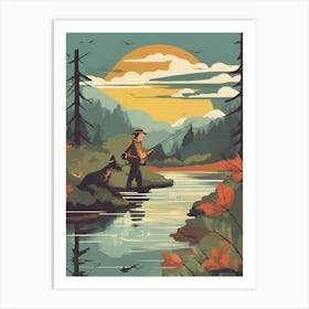 Flyfishing In A River 1 Art Print