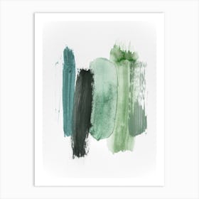 Abstract Aquarelle Green Shades Of The Woods Art Print
