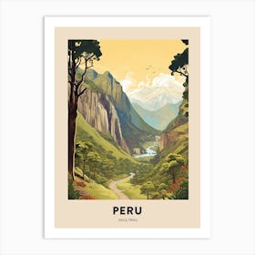 Inca Trail Peru 2 Vintage Hiking Travel Poster Art Print