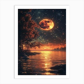 Full Moon Over Water 39 Art Print