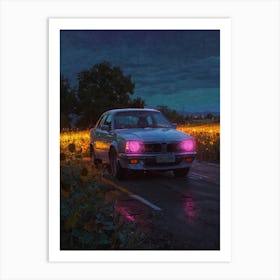 Car In The Field 1 Art Print