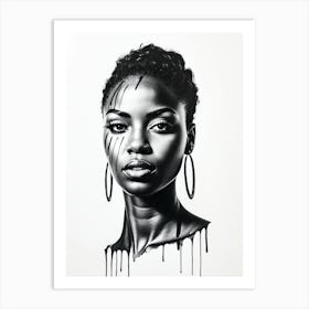 Mural Photo Of Beautiful Black Woman 1 Art Print