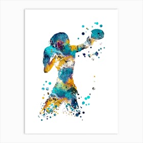 Boxer Woman Watercolor Art Print