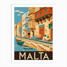 Malta vintage poster wall art Art Print