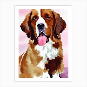 Clumber Spaniel 2 Watercolour Dog Art Print