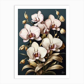 Orchids Flower Illustration Art Print 3 Art Print