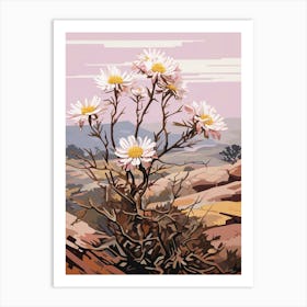 Asters 3 Flower Painting Art Print