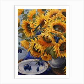 Still Life With Sunflowers Art Print